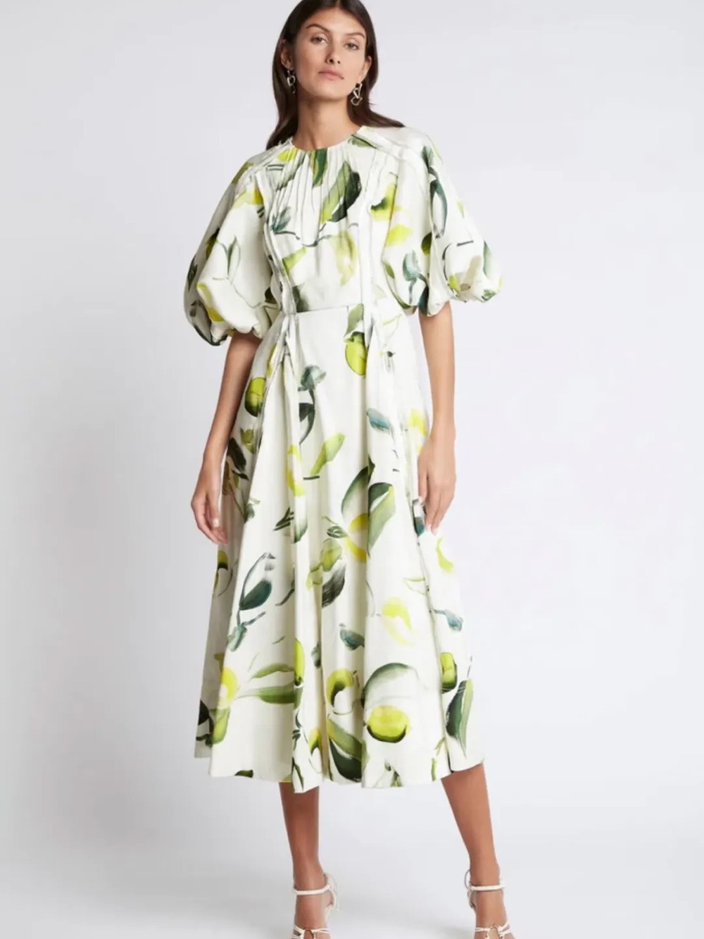 Aje Zest Midi Green Dress Tropical Lime